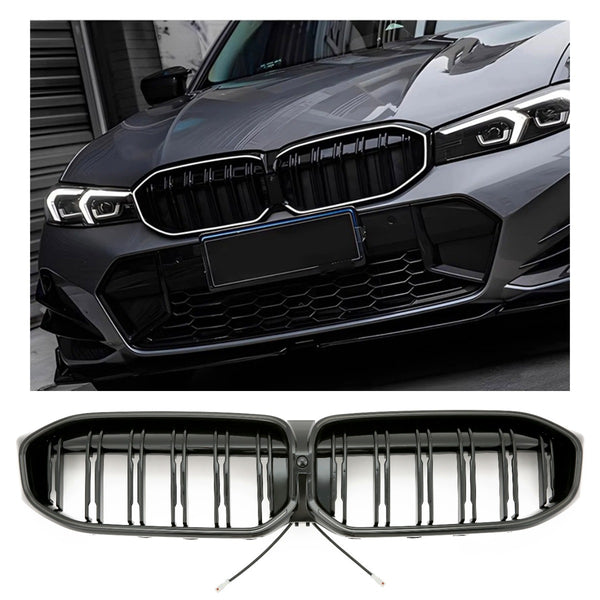LED Kühlergrill BMW 3er G20 / G21 LCI (2022-2026) - GCP Double Slat Glanzschwarz