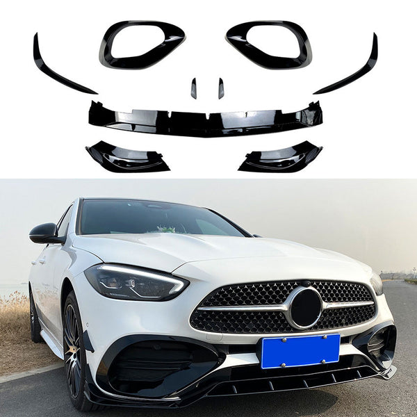 Frontlippe Mercedes C-Klasse W206 / S206 AMG Line (2021-2026) - GCP Aero Glanzschwarz