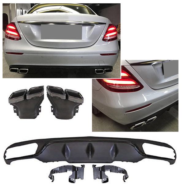 Rear Diffuser + Exhaust Tips Mercedes E-Class W213 Standard Pre-Facelift (2017-2020) - GCP E63 Look