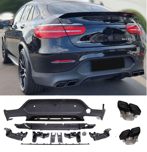 Difusor Traseiro + Ponteiras de Escape Mercedes GLC C253 AMG Line (2016-2019) - GCP GLC 63 Look