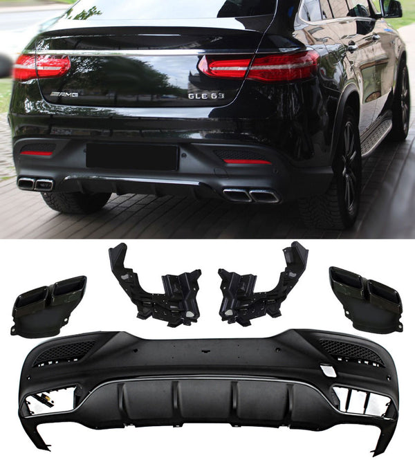 Difusor Traseiro + Ponteiras de Escape Mercedes GLE C292 AMG Line (2015-2019) - GCP GLE 63 Look