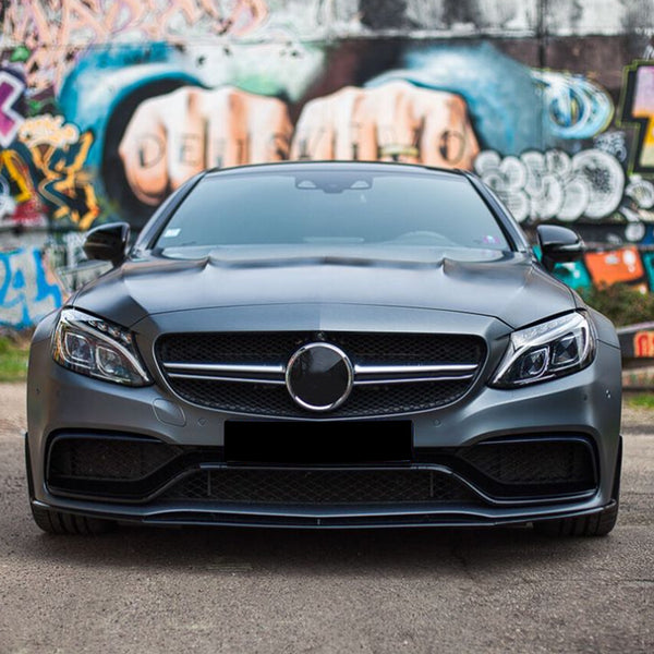Front Splitter Mercedes C-Class W205 / S205 / C205 / A205 C63 AMG (2014-2021) - GCP Gloss Black