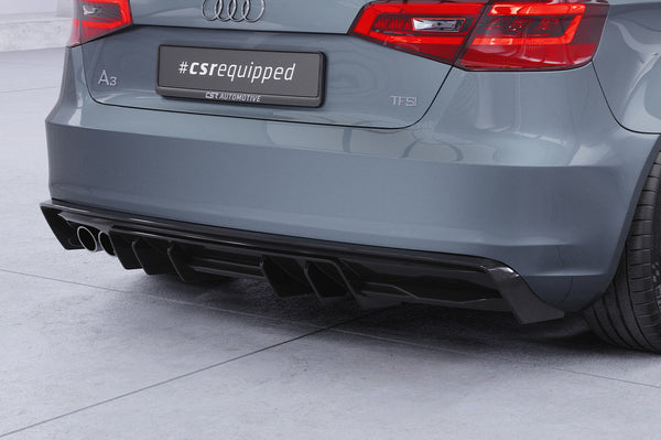 Difusor trasero con ABE para Audi A3 8V pre-facelift 3 puertas / Sportback 2012-2016 (no S-Line)