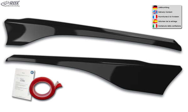 Pestañas de faros para FORD Transit Custom & Tourneo Custom (2018+) negro brillo - RDX