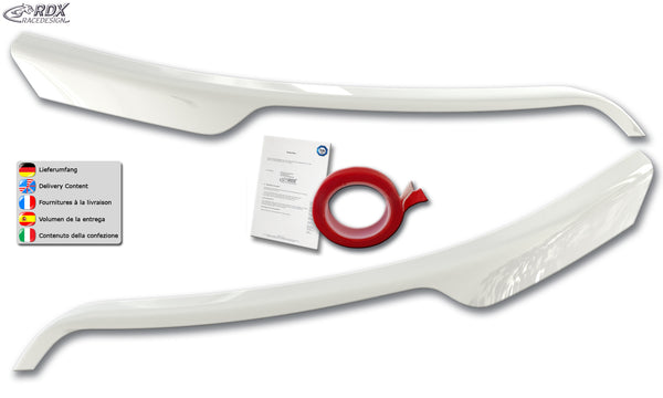 Pestañas de faros para FORD Transit (2014-actualidad) para faros halógenos plateados blanco brillo - RDX