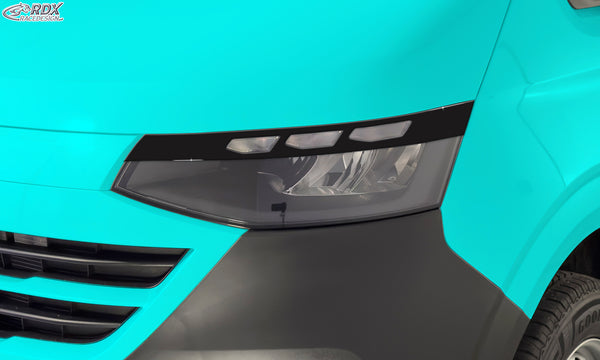 Pestañas de faros para VW Transporter / Shuttle / Caravelle (2025-actualidad) negro brillo - RDX