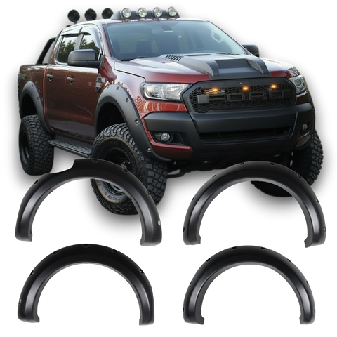 Fender Flares Ford Ranger T6 / T7 / T8 (2012-2022) - APEX Jumbo Matte Black