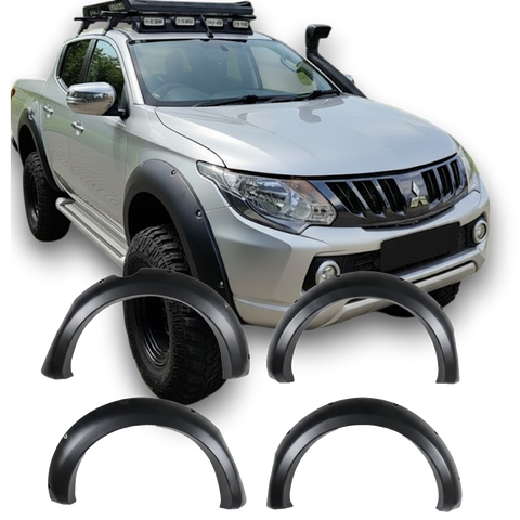 Ensanchadores de Aletas Mitsubishi L200 Series 5 (2015-2019) - APEX Jumbo Negro Mate
