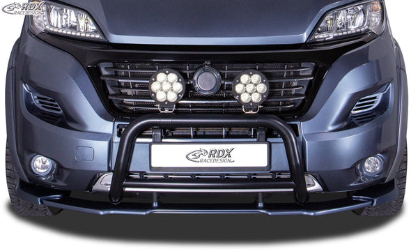 Lip dianteiro VARIO-X para FIAT Ducato (2014-2024) & CITROEN Jumper / Relay (2014-2024) & OPEL / VAUXHALL Movano (2021-2024) & PEUGEOT Boxer (2014-2024) & RAM ProMaster (2013-2025) (com alargamentos de guarda-lamas, p. ex. Heavy / Maxi) - RDX