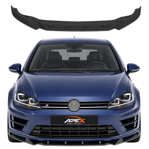 Splitter Delantero Volkswagen Golf 7 R / R-Line (2013-2016) - APEX Negro Brillo