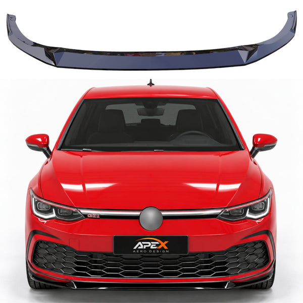 Front Splitter Volkswagen Golf 8 GTI / GTE / GTD / R-Line (2020-2024) - APEX V2 Gloss Black