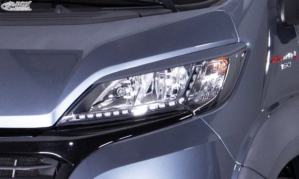 Headlight Covers for FIAT Ducato (2014+) & CITROEN Jumper / Relay (2014+) & OPEL / VAUXHALL Movano (2021+) & PEUGEOT Boxer (2014+) & TOYOTA ProAce Max (2024+) & IVECO eSuperJolly (2026+) & RAM ProMaster (2013+) Light Brows - RDX