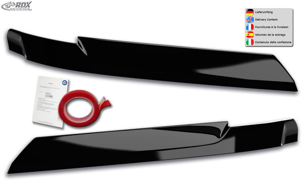 Headlight Covers for VW Crafter & MAN TGE (2017+) black highgloss Light Brows - RDX
