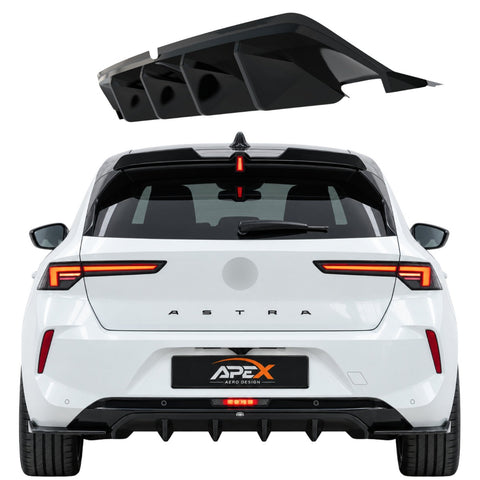 Difusor Trasero Opel Astra L (2020+) - APEX Negro Brillo