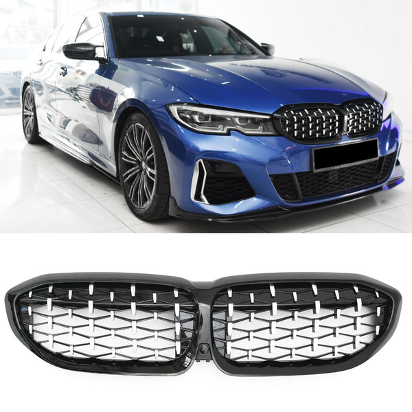 Grelha BMW Serie 3 G20 / G21 Antes do LCI (2019-2022) - GCP Diamond Style Preto / Cromado