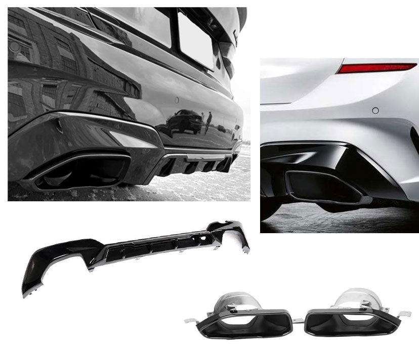 Rear Diffuser + Exhaust Tips BMW 3 Series G20 / G21 M340i (2019-2022) – view 2