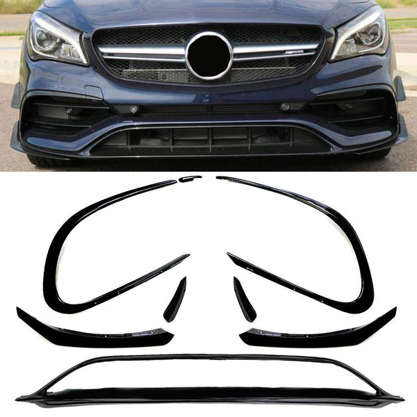 Lip dianteiro Mercedes CLA C117 / X117 AMG Line facelift (2016-2019) - GCP Preto Brilhante