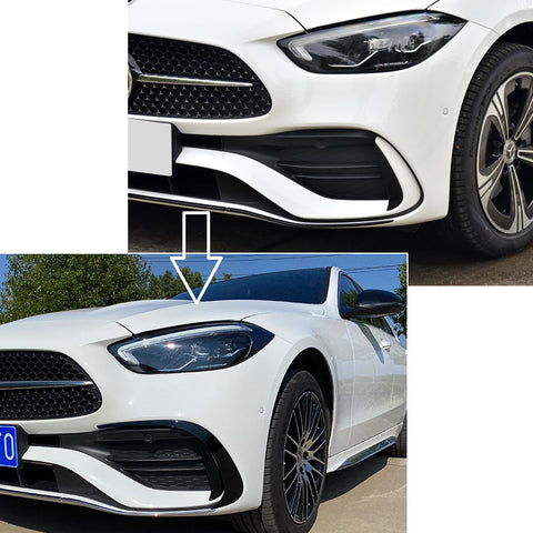 Front Bumper Canards Mercedes C-Class W206 / S206 AMG Line (2021-2026) - GCP Gloss Black