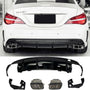 Rear Diffuser + Exhaust Tips Mercedes CLA C117 / X117 AMG Line (2013-2019) – Gloss Black