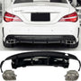 Rear Diffuser + Exhaust Tips Mercedes CLA C117 / X117 AMG Line (2013-2019) – Black / Chrome