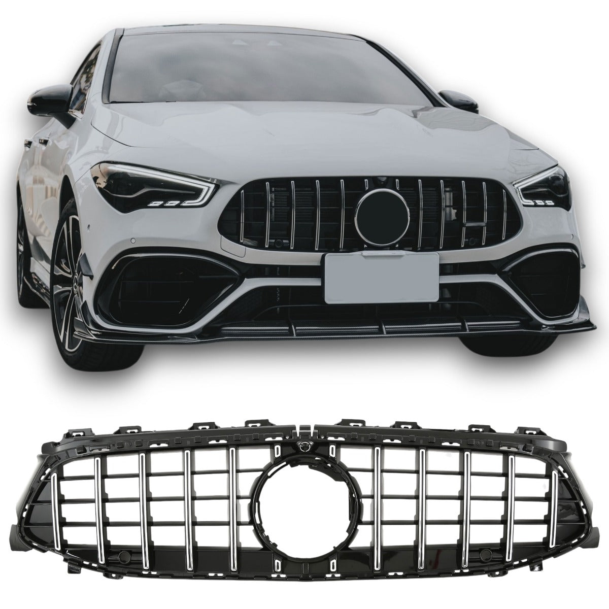 Grille Mercedes CLA C118 / X118 Facelift (2023+) – Black / Chrome