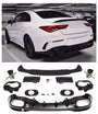 Rear Diffuser + Exhaust Tips Mercedes CLA W118 / C118 AMG Line (2019+) – Gloss Black