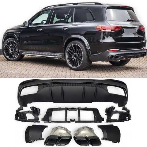 Rear Diffuser + Exhaust Tips Mercedes GLS X167 AMG Line (2019+) - GCP GLS 63 Look