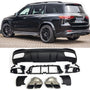 Rear Diffuser + Exhaust Tips Mercedes GLS X167 AMG Line (2019+) – Black / Chrome