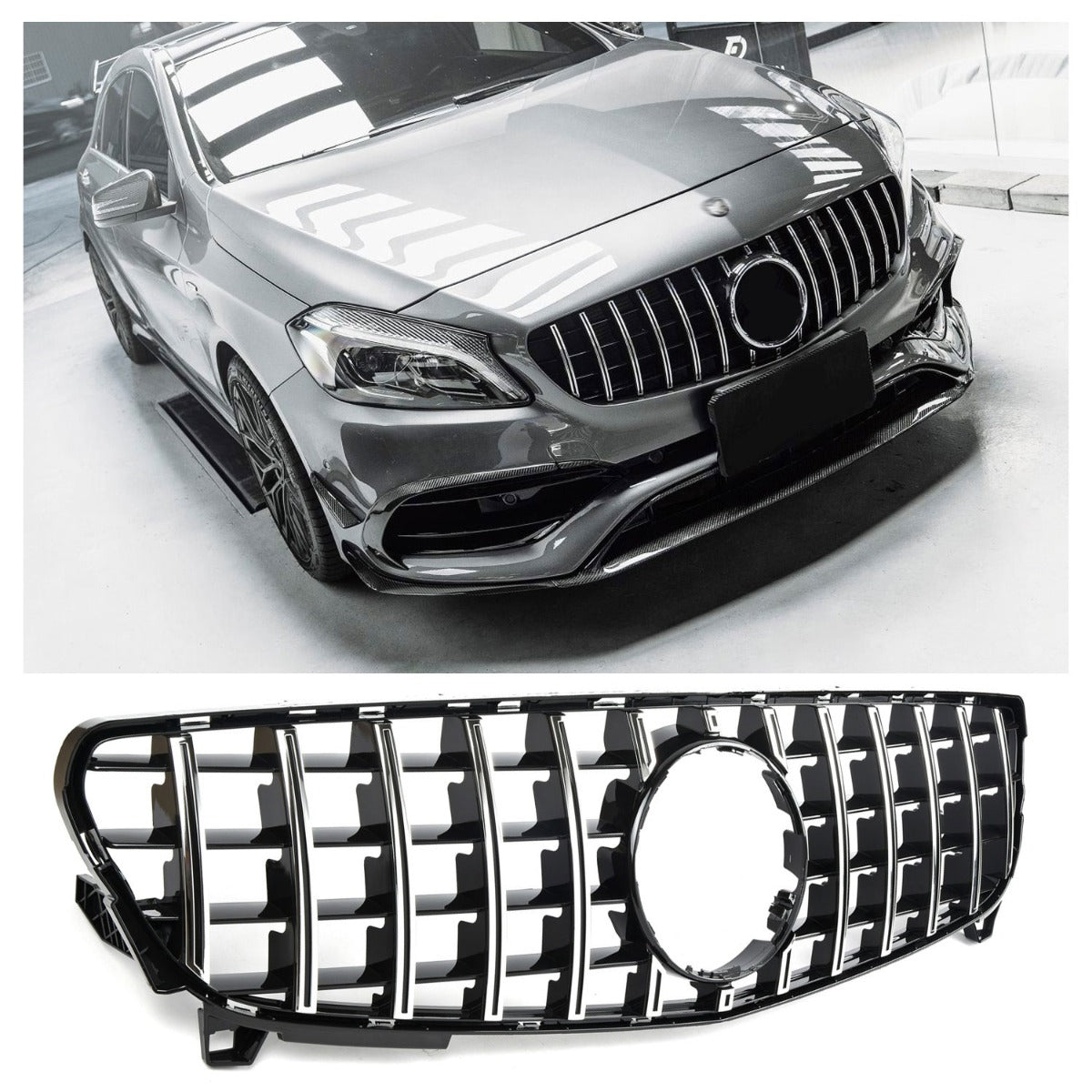 Grille Mercedes A-Class W176 Facelift (2015-2018) – Black / Chrome