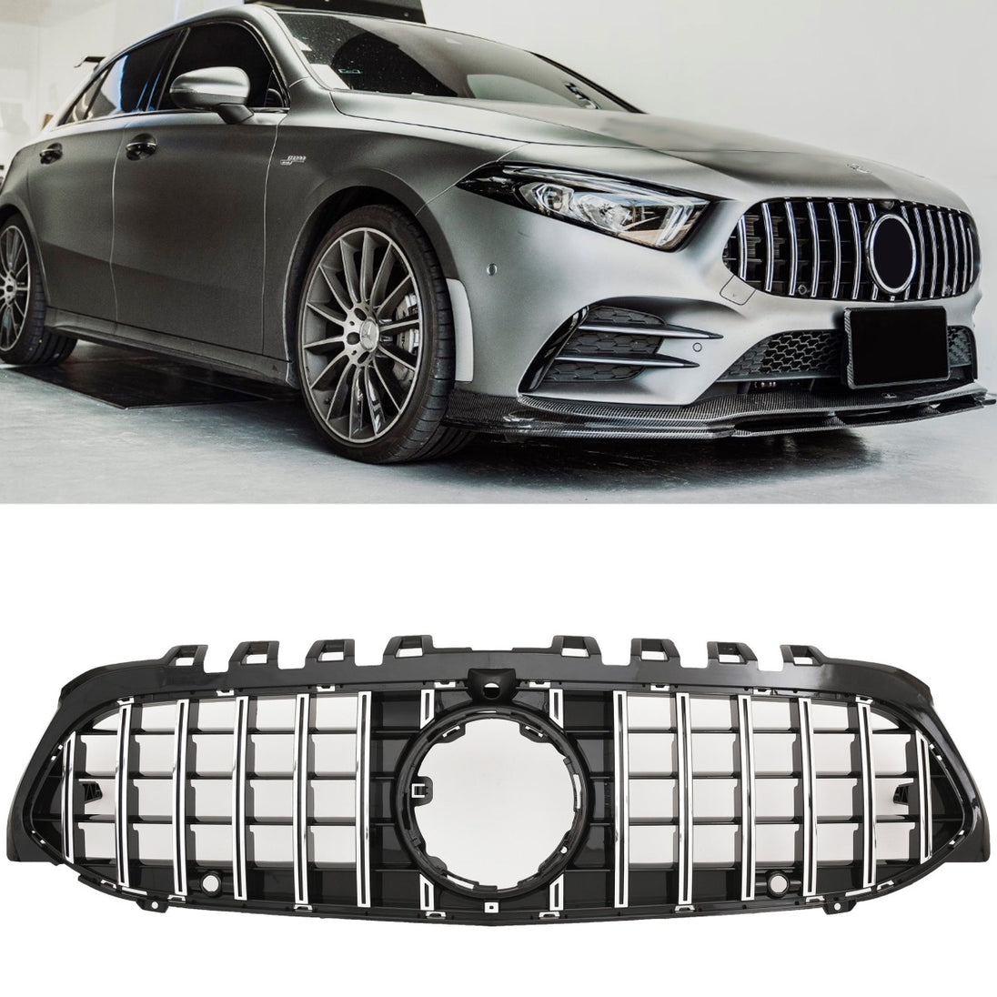 Grille Mercedes A-Class W177 / V177 Pre-Facelift (2018-2022) – Black / Chrome