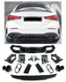 Rear Diffuser + Exhaust Tips Mercedes A-Class V177 AMG Line (2018+) – Gloss Black