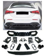 Rear Diffuser + Exhaust Tips Mercedes A-Class V177 AMG Line (2018+) – Gloss Black