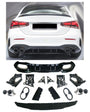 Rear Diffuser + Exhaust Tips Mercedes A-Class V177 AMG Line (2018+) – Black / Chrome