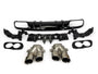 Rear Diffuser + Exhaust Tips Mercedes C-Class C205 / A205 AMG Line (2014-2021) – Black / Chrome