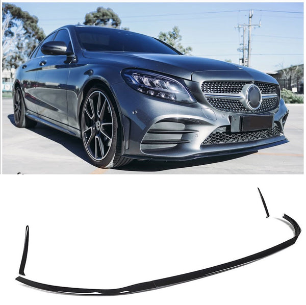 Lip Spoiler Frontal Mercedes Classe C W205 AMG Line facelift (2018-2021) - GCP Preto Brilhante