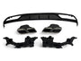 Rear Diffuser + Exhaust Tips Mercedes C-Class W205 / S205 Avantgarde / Standard (2014-2021) – Gloss Black