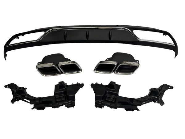 Rear Diffuser + Exhaust Tips Mercedes C-Class W205 / S205 Avantgarde / Standard (2014-2021) - GCP C63 Look