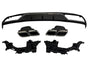 Rear Diffuser + Exhaust Tips Mercedes C-Class W205 / S205 Avantgarde / Standard (2014-2021) – Black / Chrome – view 2