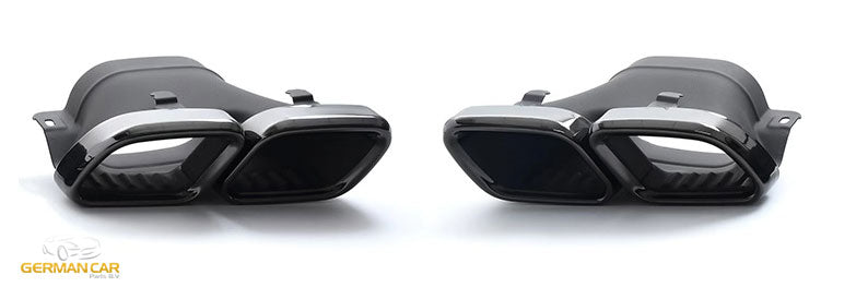 Rear Diffuser + Exhaust Tips Mercedes C-Class C205 / A205 AMG Line (2014-2020) – Black / Chrome – view 2