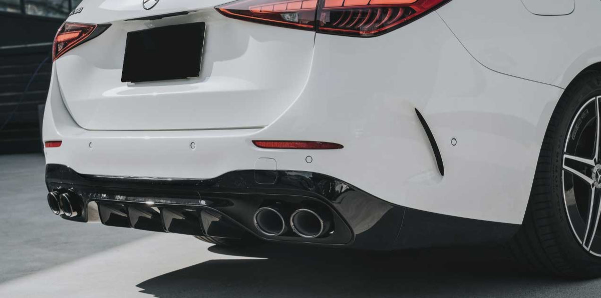 Rear Diffuser + Exhaust Tips Mercedes C-Class W206 / S206 AMG Line (2021+) – Black / Chrome – view 4
