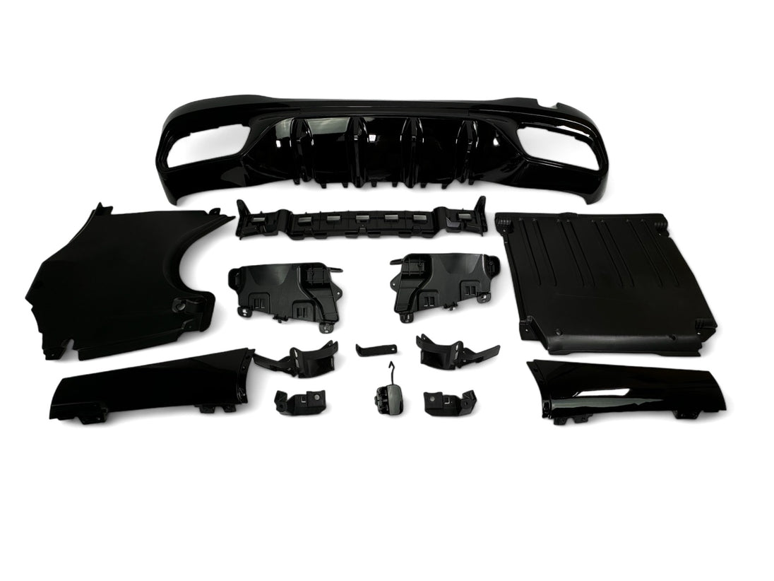 Rear Diffuser + Exhaust Tips Mercedes C-Class W206 / S206 AMG Line (2021+) – Black / Chrome – view 2