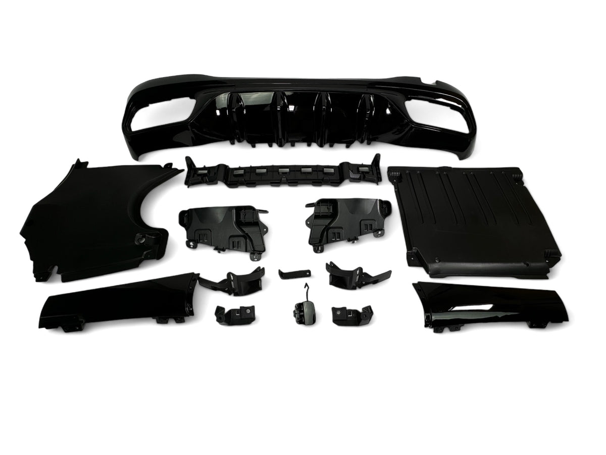 Rear Diffuser + Exhaust Tips Mercedes C-Class W206 / S206 AMG Line (2021+) – Black / Chrome – view 2