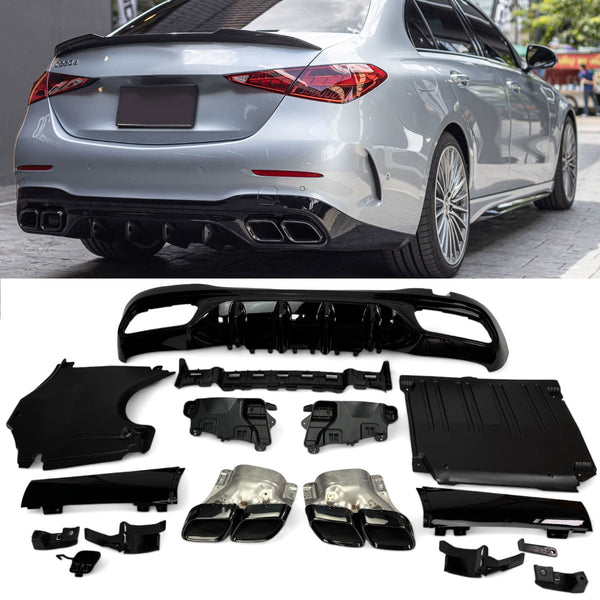 Heckdiffusor + Endrohre Mercedes C-Klasse W206 / S206 AMG Line (2021+) - GCP C63 Look