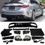 Rear Diffuser + Exhaust Tips Mercedes C-Class W206 / S206 AMG Line (2021+) – Black / Chrome