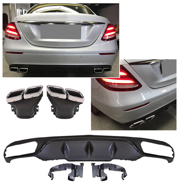 Rear Diffuser + Exhaust Tips Mercedes E-Class W213 Standard Pre-Facelift (2017-2020) - GCP E63 Look