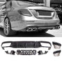 Rear Diffuser + Exhaust Tips Mercedes E-Class W213 AMG Line Pre-Facelift (2017-2020) – Gloss Black