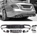Rear Diffuser + Exhaust Tips Mercedes E-Class W213 AMG Line Pre-Facelift (2017-2020) – Black / Chrome