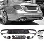 Rear Diffuser + Exhaust Tips Mercedes E-Class W213 AMG Line Pre-Facelift (2017-2020) – Black / Chrome
