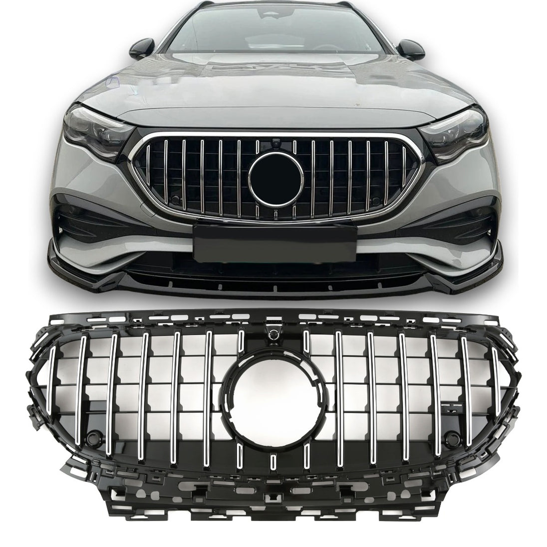 Grille Mercedes E-Class W214 / S214 / X214 AMG Line / Avantgarde (2023+) – Black / Chrome