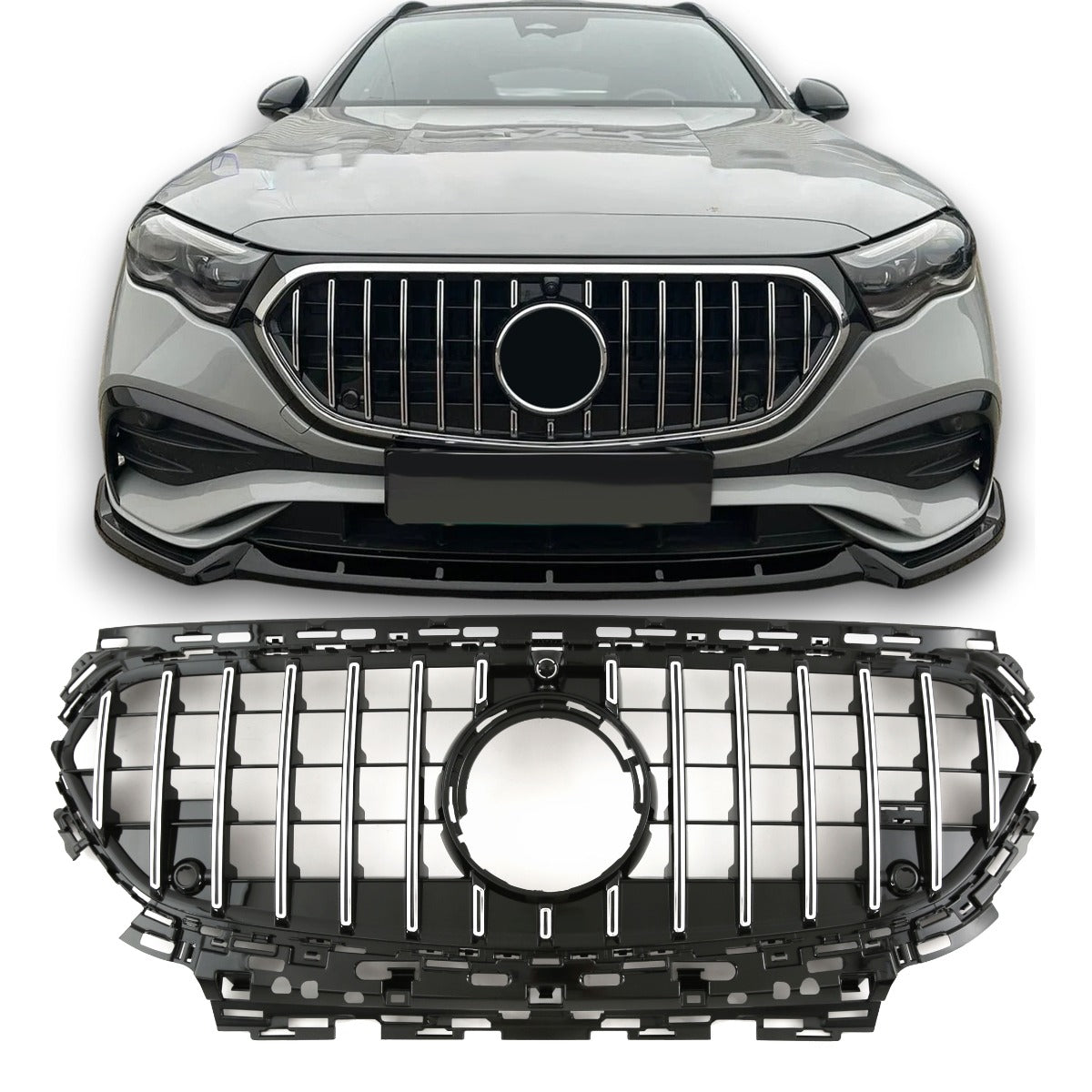 Grille Mercedes E-Class W214 / S214 / X214 AMG Line / Avantgarde (2023+) – Black / Chrome